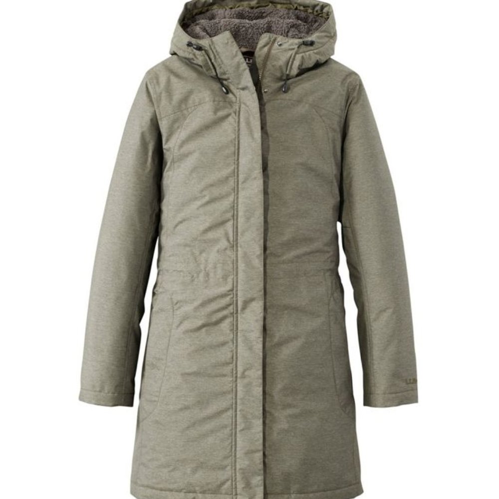 L.L. Bean Women's Olive Hooded Coat